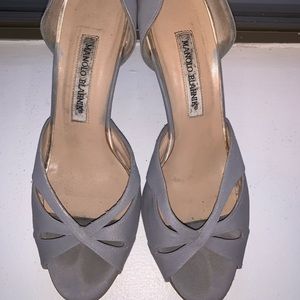 Light grey open for Manolo Blahnik wedding heel